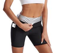 Eauptffy Pantaloncini Sauna Dimagranti Donna Corti Legghins Anticellulite Vita Alta Pantaloncini Legging Dimagranti Sportivi Donna Push Up Tuta per Sudare Shorts Snellenti Effetto Sauna