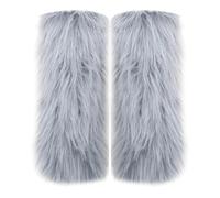 Eauptffy Scaldamuscoli in pelle di pelliccia calda e calda peluche per scarpe da donna autunno-inverno, O grigio., Taglia unica