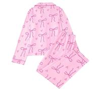 Eauptffy Set pigiama da donna, 2 pezzi, con colletto a maniche lunghe, per la casa, comodo, morbido, da notte, comodo, adatto per l'uso quotidiano, alla moda, O rosso., M