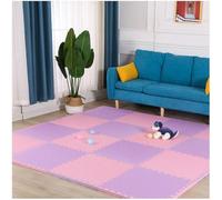 EAV - Set di 60 tappetini a incastro, 30 x 30 cm, in morbida schiuma, impermeabili, colore: rosa e viola