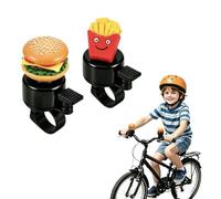 EAVUYIS 2 Pezzi Campanello Bici Bambina e Bambino, Design Hamburger e Patatine Fritte, Accessori Bicicletta Bambini con Suono Nitido e Forte, Clacson Universale per Monopattino e MTB