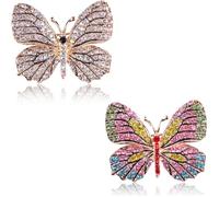 EAVUYIS 2 Pezzi Spilla a spilla, spilla a farfalla retro, spilla di strass, Spilla Adatto a Tutte Le Donne È Il Miglior Regalo di Scelta