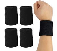 EAVUYIS 4 Pezzi Polsini Tergisudore, Polsino Sweatband Sportivo, Polsini Palestra da Donna e Uomo, 8 * 10CM Elastico Polsini Palestra Sudore, per Basket Tennis Corsa Yoga