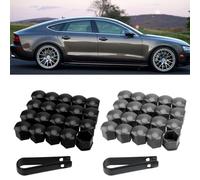 EAVUYIS 40 Pezzi Tappi a Vite Ruota Universale 17mm Copridadi Coperture Copricerchi Plastica per Auto Coperchio di Protezione del Dado Esagonale del Pneumatico (Nero/Grigio)