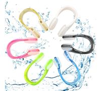 EAVUYIS 6 Pezzi Stringinaso Nuoto,Tappi per Naso,Tappo Naso Piscina, Nuoto Naso Clip per Unisex Adulti Bambini Principianti (6 Colori)