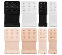 EAVUYIS 8 Pezzi Allunga Reggiseno, Prolunga Reggiseno, Ganci Reggiseno Estensione, Estensioni Reggiseno Morbido, Confortevole ed Elastico (3 File x 2 Ganci x 3 Ganci, 4 Color