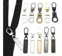 EAVUYIS Cerniera Tira Sostituzione, 10 Pcs Cursore Cerniera Universale, Tirante per Cerniera Lampo in Metallo, per Cursore Cerniera Lampo di Giacca, Valigia, Zaino, Jeans (5 Colori)