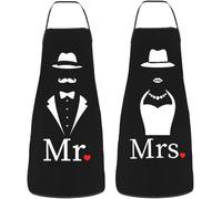 EAVUYIS Mr. & Mrs. Grembiule da cucina impermeabile, Divertenti Grembiule per Coppie, per compleanno, matrimonio,Pensiero per Anniversario Matrimonio o Natale Regali san valentino
