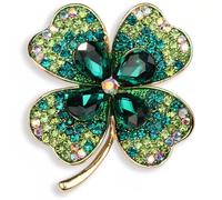 EAVUYIS Spilla Strass Trifoglio a quattro foglie per le Donne Pin, Maglione Spilla Fibbia Spilla Accessori Cappotto Spilla Cardigan Festa di Matrimonio Nozze Festa Spilla Regali di Compleanno