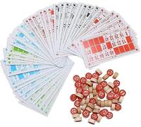 EAVUYIS Tombola Classica Set Completo da 138 Pezzi, Include 48 Cartelle e 90 Numeri in Plastica, Gioco del Bingo Tradizionale per Famiglie e Bambini, Ideale per Feste e Serate di Natale