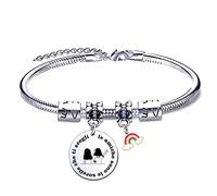 EAWEN Bracciale Amicizia Bracciale Amica speciale Braccialetto Regalo Migliore Amica Donnale amiche sono le sorelle che ti scegli Ciondolo Argento con Incisione per Natale per la laurea