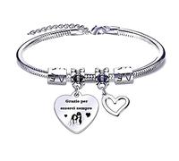 EAWEN Bracciale Amicizia Sorella Braccialetti Donna Regali per la moglie Fidanzata Sorella Ciondolo con Incisone grazie per esserci sempre Regolabile Regali di Grazie Braccialetti