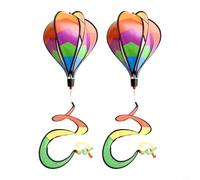 Eawfgtuw 2 girandole a vento con mongolfiera geometrica 3D rotante per giardino, patio, balcone, decorazione da appendere con design colorato