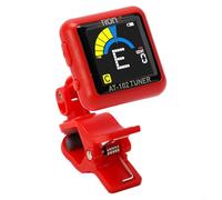 Eawfgtuw Accordatore per chitarra AROMA AT-102 ricaricabile clip-on per cromatico, basso, ukulele, violino, design girevole a 360° con schermo a colori HD, ricarica USB, (rosso)