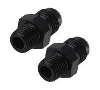 Eawfgtuw Adattatore da maschio AN6 a NPT, confezione da 2, finitura nera, raccordo dritto per sistemi idraulici e automobilistici, compatibile con filettatura da AN6 a NPT