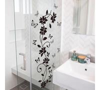 Eawfgtuw Adesivi da parete in PVC con fiori di vite e farfalle, autoadesivi rimovibili, decalcomanie da parete per la decorazione della casa, decorazione artistica murale con piante, 30 x 90 cm