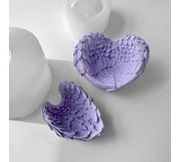 Eawfgtuw Ali d'angelo in silicone per realizzare candele, decorazioni per torte, cioccolato e resina, non riutilizzabile, utilizzabile in forno a microonde e lavastoviglie, bianco (piccolo)