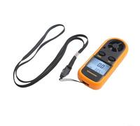 Eawfgtuw Anemometro digitale LCD, misuratore di velocità, termometro con display retroilluminato, temperatura dell'aria da -10 ° C a 45 °C, grafico a barre in scala Beaufort, indice di raffreddamento