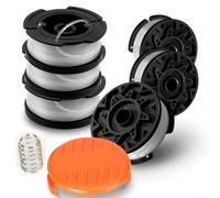 Eawfgtuw Bobina di filo di ricambio per decespugliatore Black & Decker AF-100, diametro 0,65 mm, filo in nylon da 9,1 m, include tappo e molla, compatibile (6++)