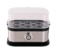 Eawfgtuw Bollitore per uova 6 in 1 in acciaio inox con spegnimento automatico per bollire bracconaggio strapazzare frittate al vapore fino a 6 uova contemporaneamente, lavabile in lavastoviglie vassoi