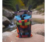 Eawfgtuw Cestino anteriore per bici scooter - Staccabile impermeabile 600D tela portaoggetti con doppie tasche, chiusura, design pieghevole, 25 x 16,5 cm, nero (reticolo colorato)