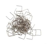 Eawfgtuw Confezione da 100 graffette a caldo in acciaio inox da 0,6/0,8 mm, per paraurti auto, kit di riparazione saldatrice in plastica, angoli pre-tagliati a forma d'onda piatta per plastica