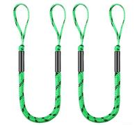Eawfgtuw Confezione da 2 corde elastiche per ormeggio, 1,2 m, colore nero, per barche, corde marine con gancio, accessori di ancoraggio per barche, moto d'acqua, pontoni (2 punti verdi e neri)