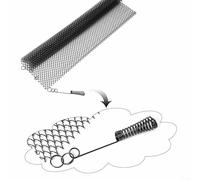 Eawfgtuw Confezione da 2 tende a rete nera per camino, 61 x 53,3 cm, per parascintille per focolare, catena ignifuga in metallo con rivestimento antiruggine, scintille e