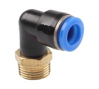 Eawfgtuw Connettore rapido a gomito pneumatico per raccordi per utensili pneumatici, adattatore a L filettato in ottone e plastica, girevole a 360°, a prova di perdite, resistente ad alta pressione