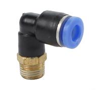 Eawfgtuw Connettore rapido a gomito pneumatico per raccordi per utensili pneumatici, adattatore a L filettato in ottone e plastica, girevole a 360°, a prova di perdite, resistente ad alta pressione