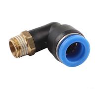 Eawfgtuw Connettore rapido a gomito pneumatico per raccordi per utensili pneumatici, adattatore a L filettato in ottone e plastica, girevole a 360°, a prova di perdite, resistente ad alta pressione