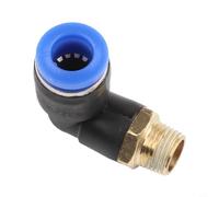 Eawfgtuw Connettore rapido a gomito pneumatico per raccordi per utensili pneumatici, adattatore a L filettato in ottone e plastica, girevole a 360°, a prova di perdite, resistente ad alta pressione