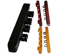 Eawfgtuw Coppia di stecche da biliardo con montaggio a parete, 4 fessure in legno per stecche da biliardo, organizer da appendere per sala giochi, opzioni nero, rosso, giallo (nero)