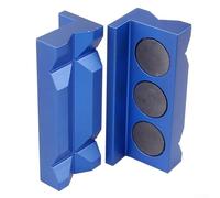 Eawfgtuw Cuscinetti magnetici per morsa in alluminio, 10,2 cm, per lavorazione del legno, inserti protettivi per morsa compatibili con morse e morsetti per la lavorazione del legno, coppia (blu)