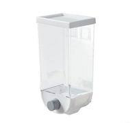 Eawfgtuw Dispenser per cereali da parete, contenitore per alimenti con bocca larga trasparente, in polipropilene, per farina d'avena, riso, nocciole, caffè, organizer (1,5 l, bianco)