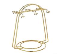 Eawfgtuw Espositore per tazze da tè e piattini in acciaio inox dorato, capacità 46 tazze, scolapiatti e gancio per tazze per cucina e ristorante (B)