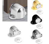 Eawfgtuw Fermaporta magnetico in acciaio inossidabile con ventosa e vite di bloccaggio, supporto per porta da pavimento per una stabilità sicura e resistenza al vento, elegante e aerodinamico (grigio)