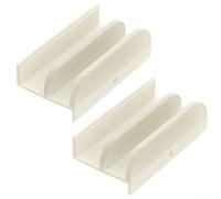 Eawfgtuw Guida inferiore per porta scorrevole della doccia, 7,6 cm di lunghezza x 3,8 cm di larghezza, in plastica bianca, parte di ricambio per pannelli di vetro fino a 7/16" di spessore, adatta per