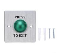 Eawfgtuw Interruttore di uscita a pressione in acciaio inox, 12-24 V CC, ripristino automatico IK10, a prova di esplosione per sistemi di controllo accessi, piastra frontale 86 x 86 mm