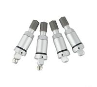 Eawfgtuw Kit di manutenzione per valvole in alluminio TPMS, 4 pezzi, con rondelle di tenuta e dadi, steli della valvola per pneumatici in lega di lunga durata compatibili con