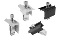 Eawfgtuw Kit di morsetti e morsetti per pannello solare, clip di fissaggio per modulo fotovoltaico in acciaio inossidabile e lega di zinco, per altezza del telaio da 30-50 mm, staffa di montaggio