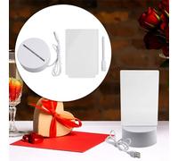 Eawfgtuw Luce notturna a LED con bacheca USB, penna, acrilico trasparente, luce calda (verticale)