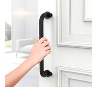 Eawfgtuw Maniglia per porta scorrevole da fienile, montaggio a filo in ghisa nera, kit di ferramenta rustica industriale per porte scorrevoli e cancelli, 24 cm, con viti