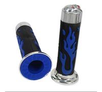 Eawfgtuw Manopole per acceleratore per manubrio moto, 22 mm, in gomma morbida con design con teschio di fiamma rossa, coperture antiscivolo per la maggior parte delle moto, coppia (blu)