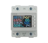 Eawfgtuw Misuratore di energia digitale LCD Misuratore di consumo di energia elettrica Misuratore di consumo di energia AC170V-270V Tensione Corrente Frequenza Misurazione della temperatura (KWS-302)