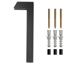 Eawfgtuw Moderna targa nera con numeri civici galleggianti, 15,2 cm, per esterni, porte, cancelli, garage, cartello grande visibile, robusto materiale ABS per un facile montaggio, con hardware incluso