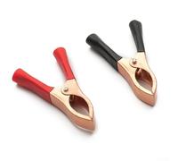 Eawfgtuw Morsetti per batteria da 30 A, placcati in rame, 70 mm, resistenti connettori a coccodrillo per auto, barca, campeggio, pannelli solari e recinzioni elettriche, (2 pezzi)