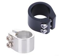 Eawfgtuw Morsetto per reggisella per bicicletta, resistente, 34,9 mm, collare per sella in lega a doppio bullone per bici elettriche da strada, supporto per sella resistente, nero (nero)