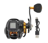 Eawfgtuw Mulinello da pesca digitale per baitcasting con contatore di lenza, rapporto di trasmissione 6,3:1, 5+1, cuscinetti a sfera, freno magnetico, display ricaricabile tramite USB