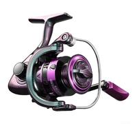 Eawfgtuw Mulinello da pesca lungo con bobina in metallo leggero, trascinamento liscio fino a 12 kg, allarme acustico di rilascio della lenza e manico pieghevole in lega CNC (4000)